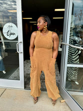 Load image into Gallery viewer, Gina Mineral Wash Jumpsuit (Camel)
